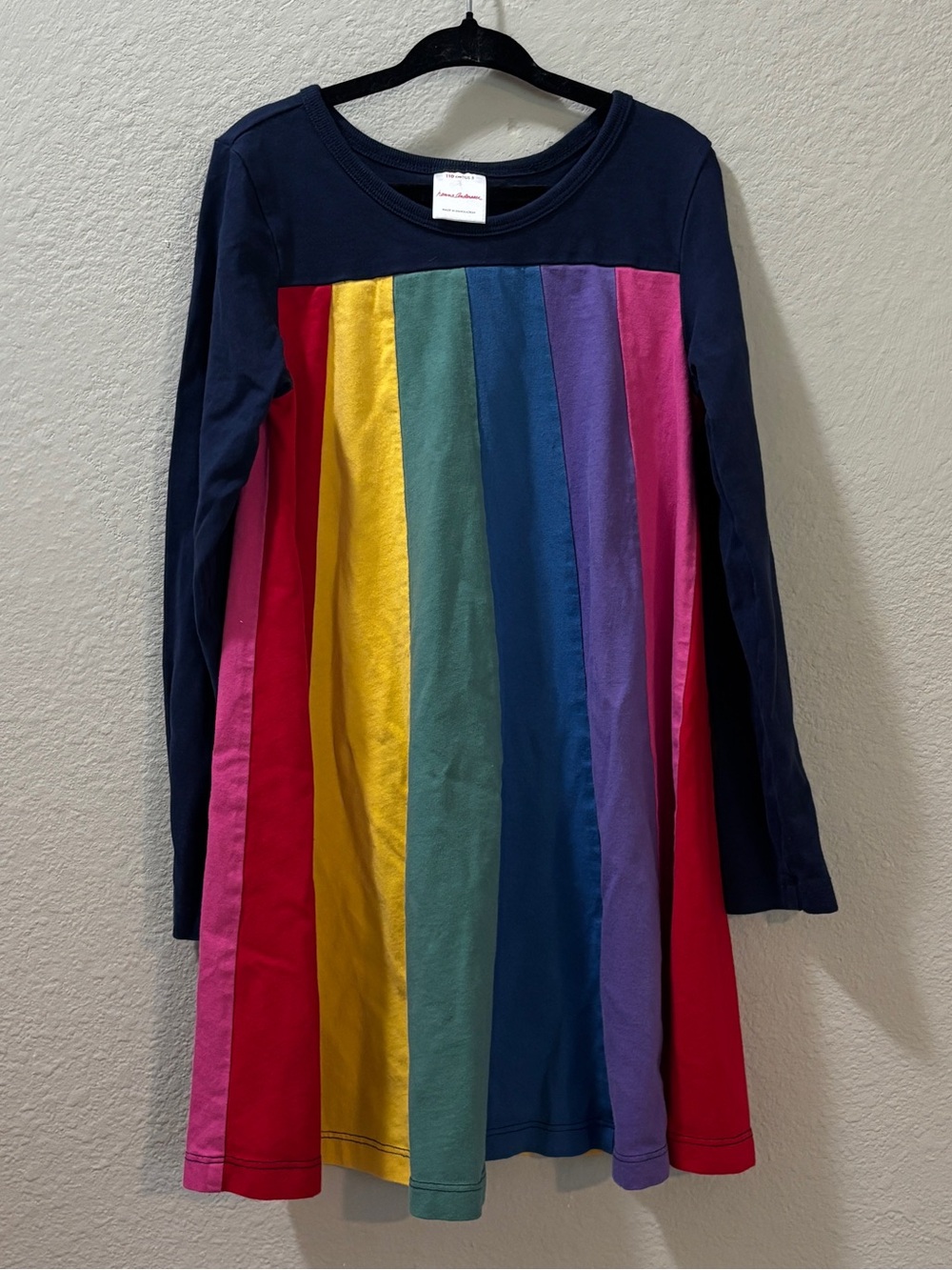 Hanna Andersson Rainbow Long Sleeve Cotton Dress Size 5 (110 cm)